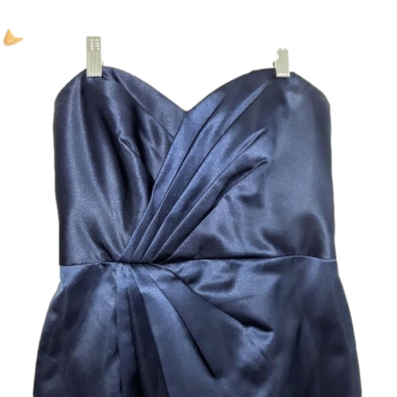 2/$35 SALE DAVID'S Bridal Short Strapless Dress (Approx Size 6-8) Rich Dark Blue - Picture 2 of 9
